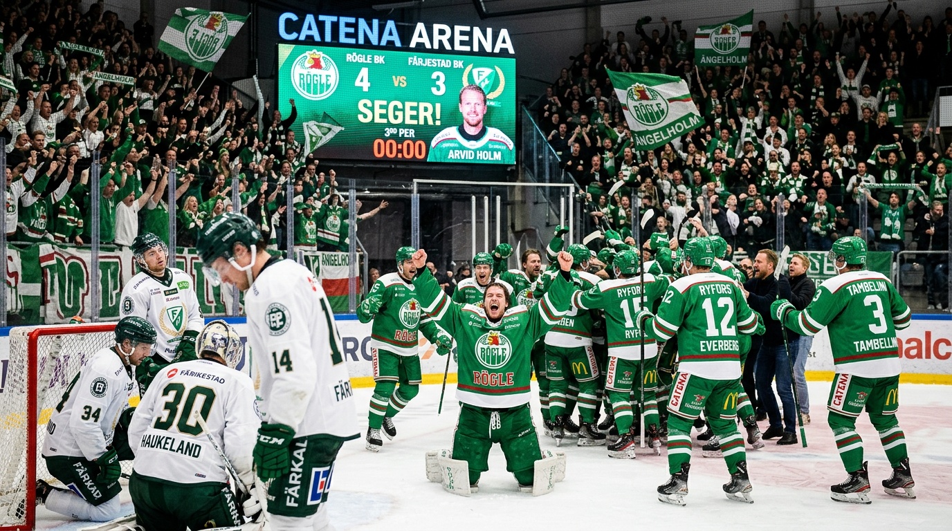 Rögle gör historia – vänder 0–3 mot Färjestad och går till semifinal