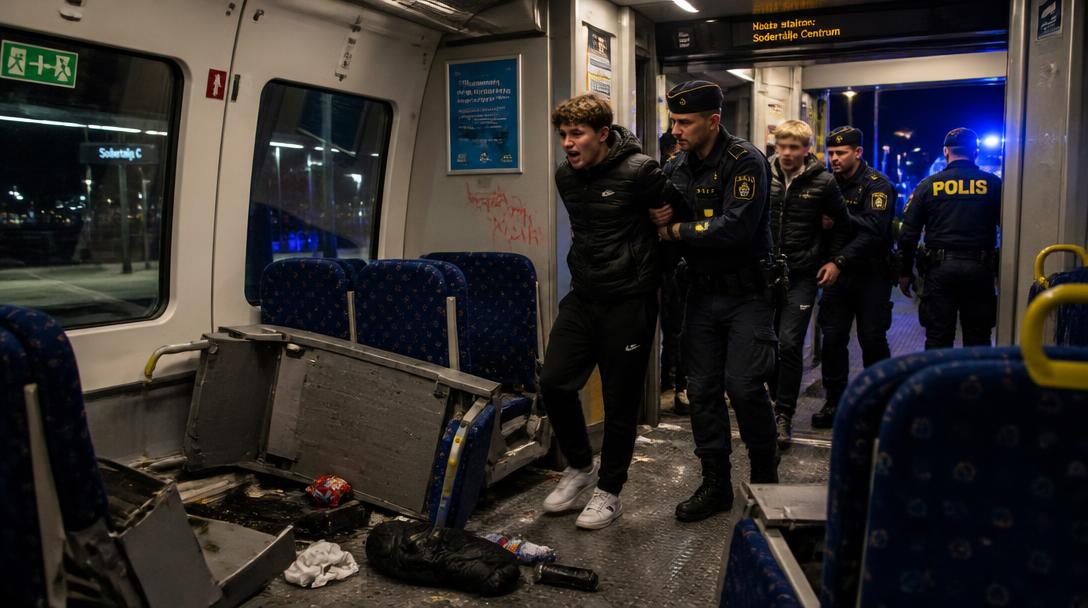 Runt 100 ungdomar i bråk på tåg i Kungsbacka – avgång inställd