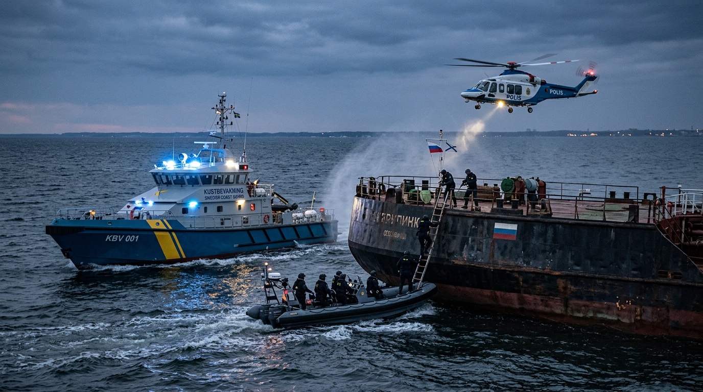 Rysk befälhavare misstänks för grovt brott efter bordning av Sea Owl 1 utanför Trelleborg