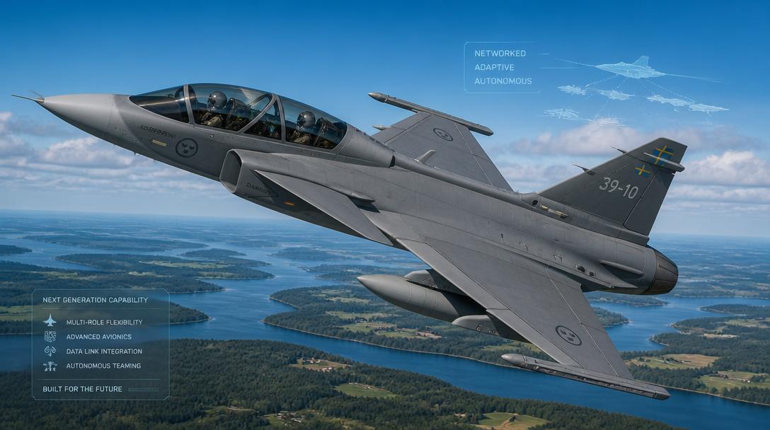 Saab utvecklar tvåsitsig Gripen F med sikte på framtidens obemannade stridsflyg