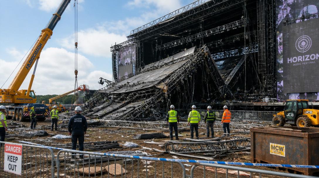 Scen rasade ihop på Sweden Rock Festival – ingen skadad