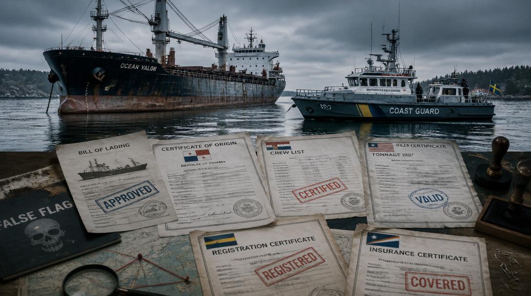 Sea Owl 1 stoppas kvar, flaggbytet till Kamerun var falskt