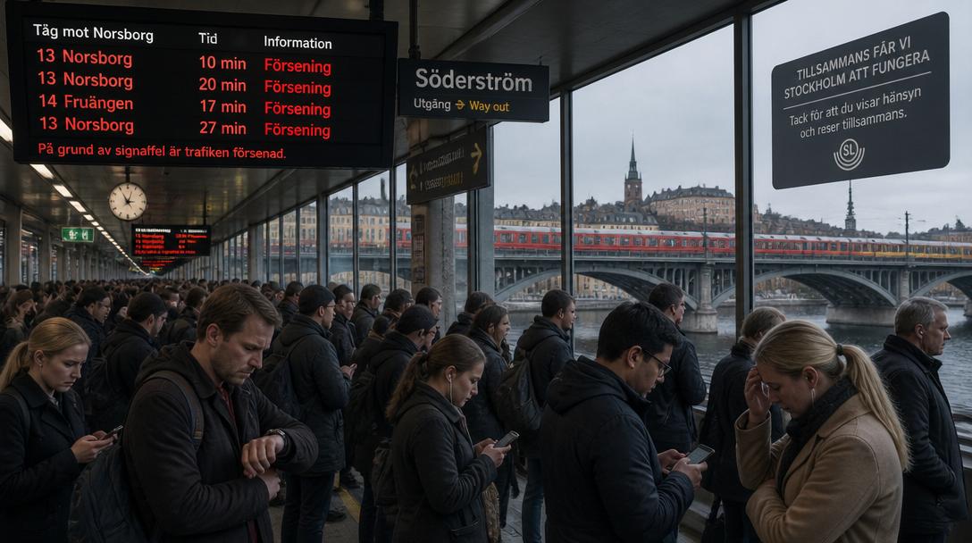 Signalfelet på röda linjen kvarstår, ingen prognos för lösning