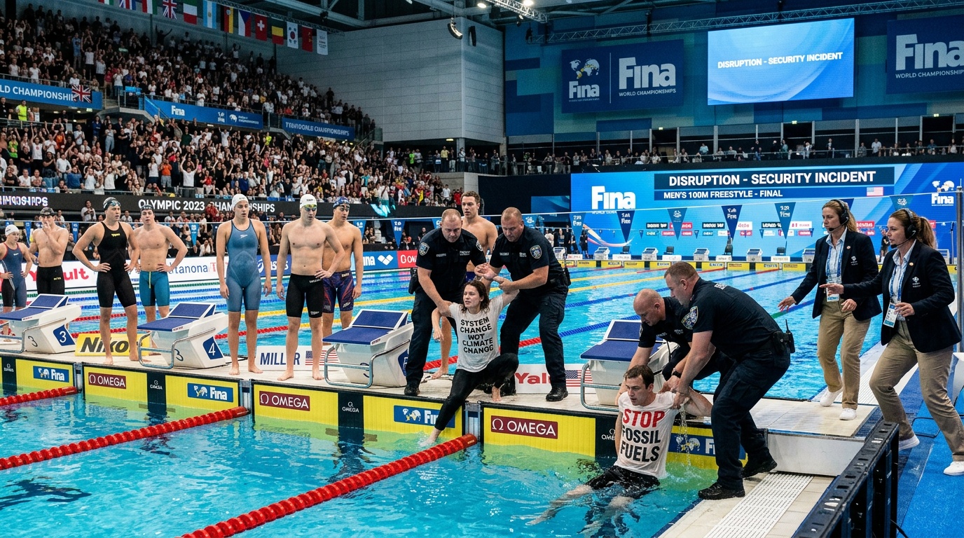 Simförbundet skärper säkerheten efter klimataktivister hoppade i bassängen