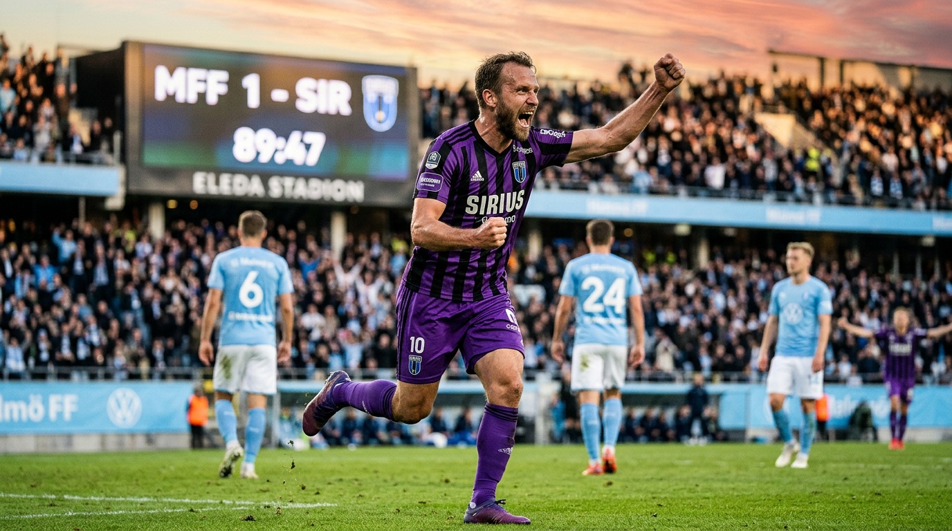 Sirius leder allsvenskan efter fjärde raka segern, 3–2 mot Malmö