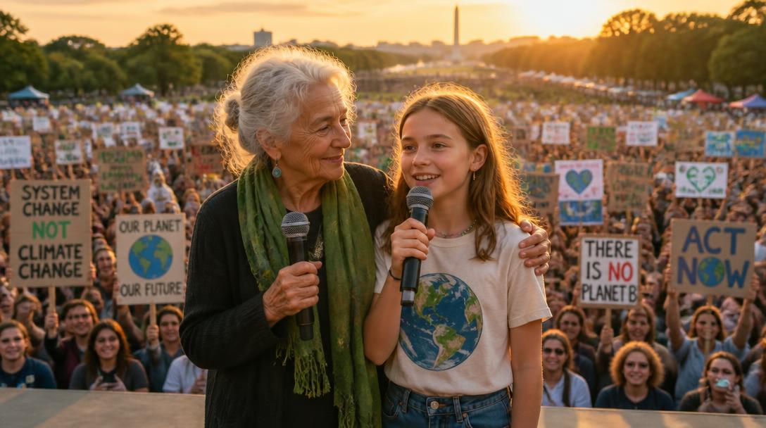 Siw Malmkvist, 89, sjunger ny version av "Min jord" på klimatdemonstration i Stockholm