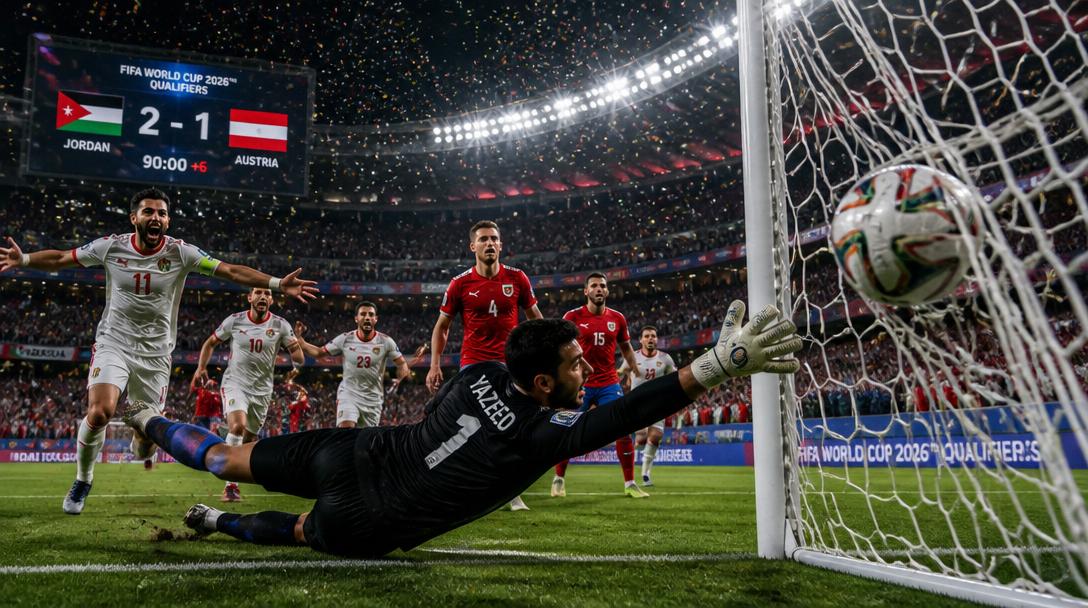 Självmål avgjorde när Jordanien förlorade VM-debuten mot Österrike med 1–3