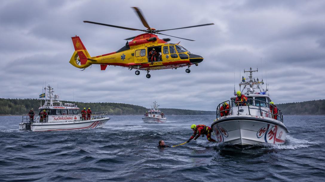 Skärmflygare kraschade i Vättern – räddad av båt