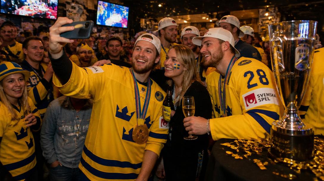 Skellefteå AIK firade SM-guldet hela natten på Lion Bar
