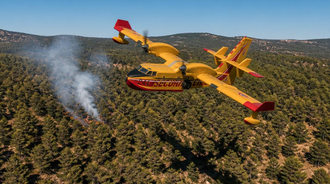 Skogsbrand utanför Borås upptäcktes av brandflyg