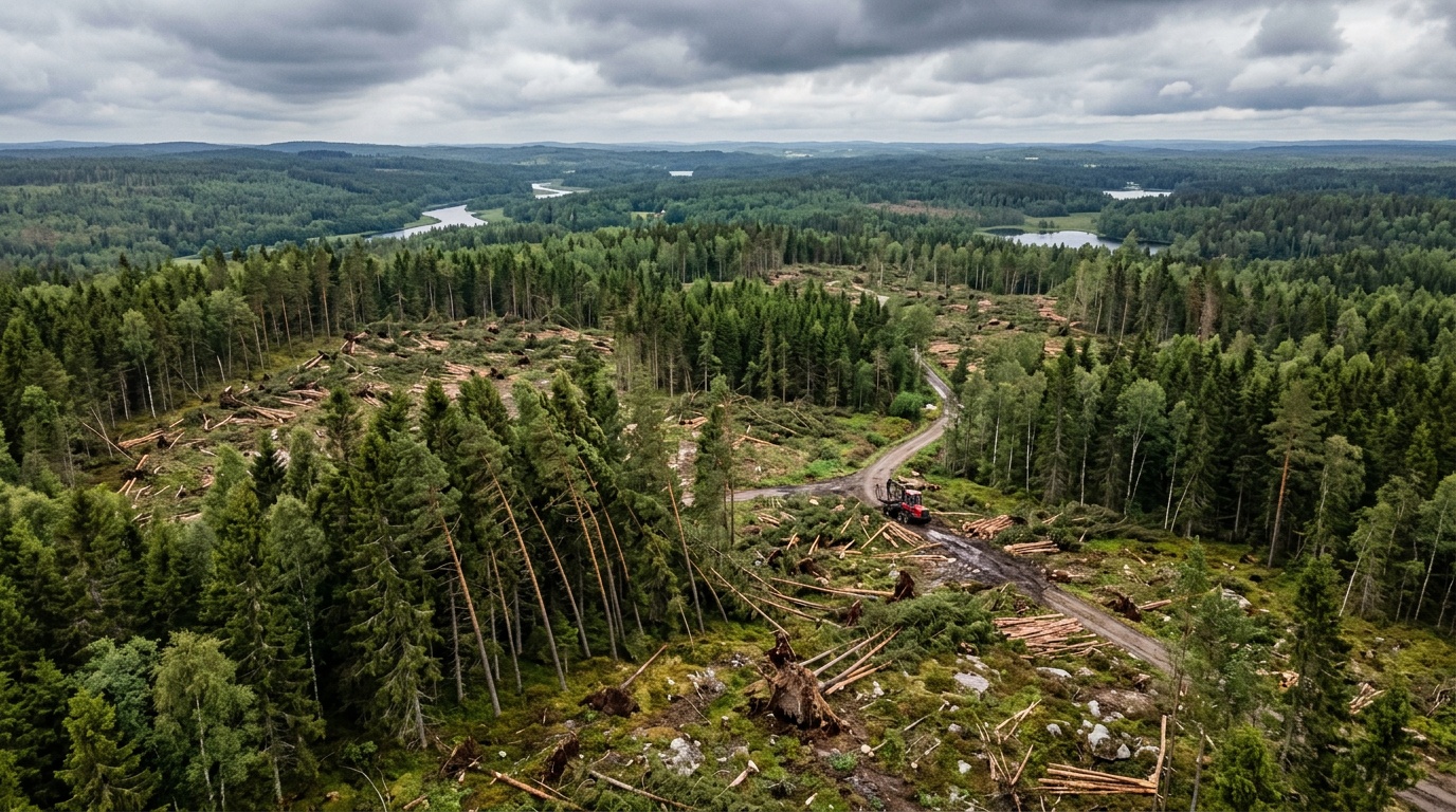 Skogsskadorna efter stormen Dave lindrigare än befarat