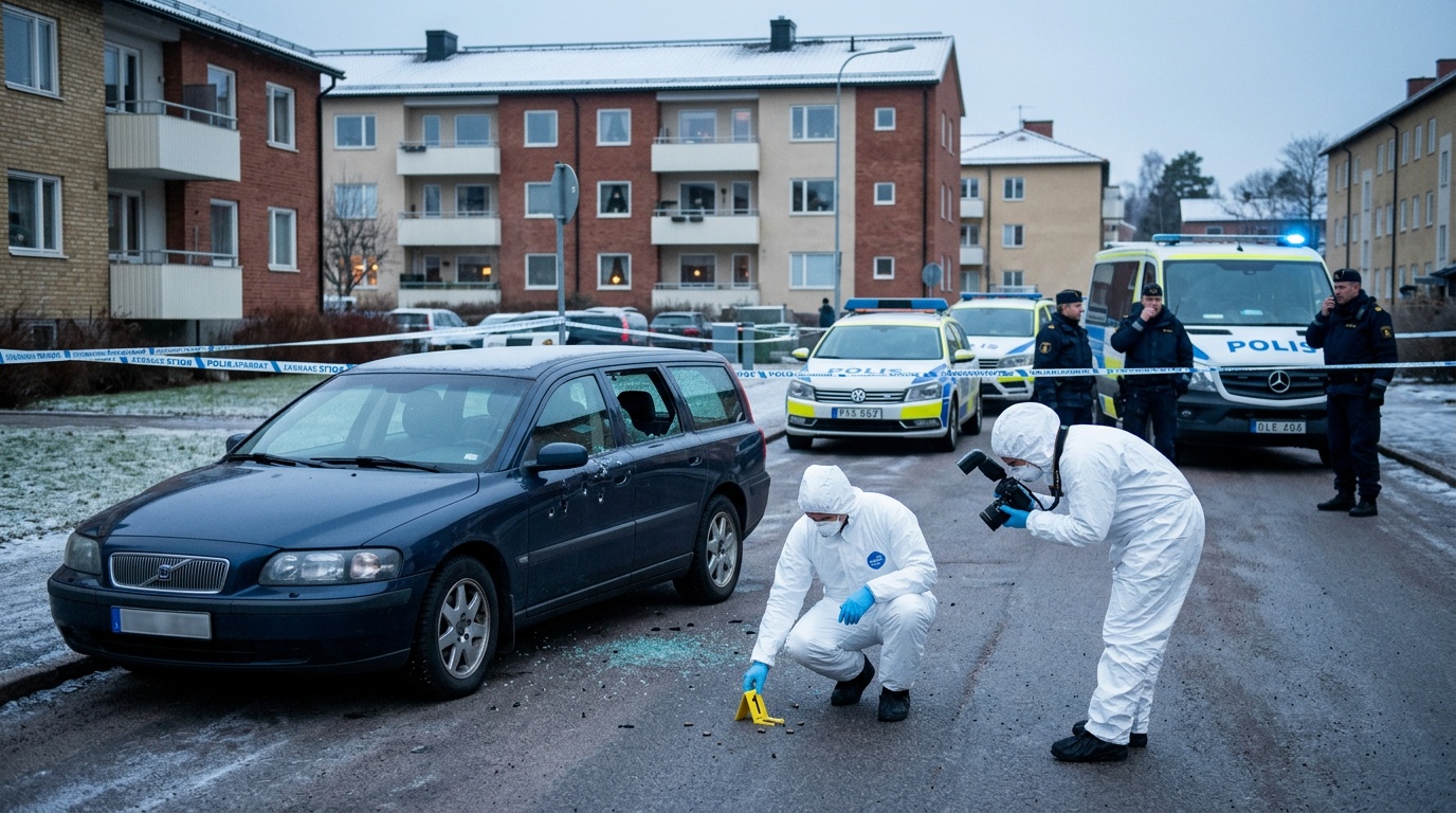 Skottlossning mot parkerad bil på Persborg i Malmö, en gripen
