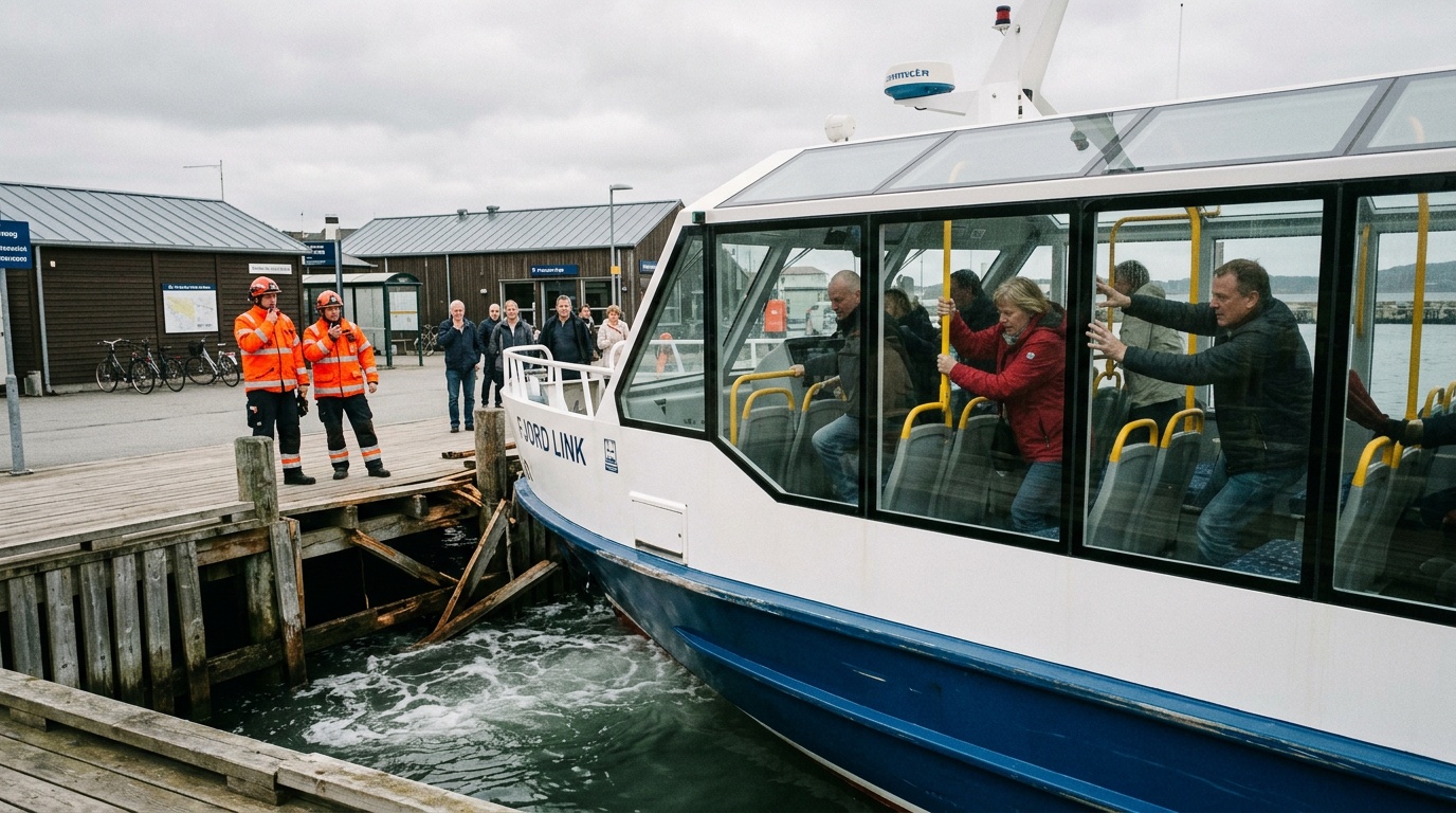 SL:s pendelbåt körde in i kaj i Nacka, fyra skadade och förundersökning inledd