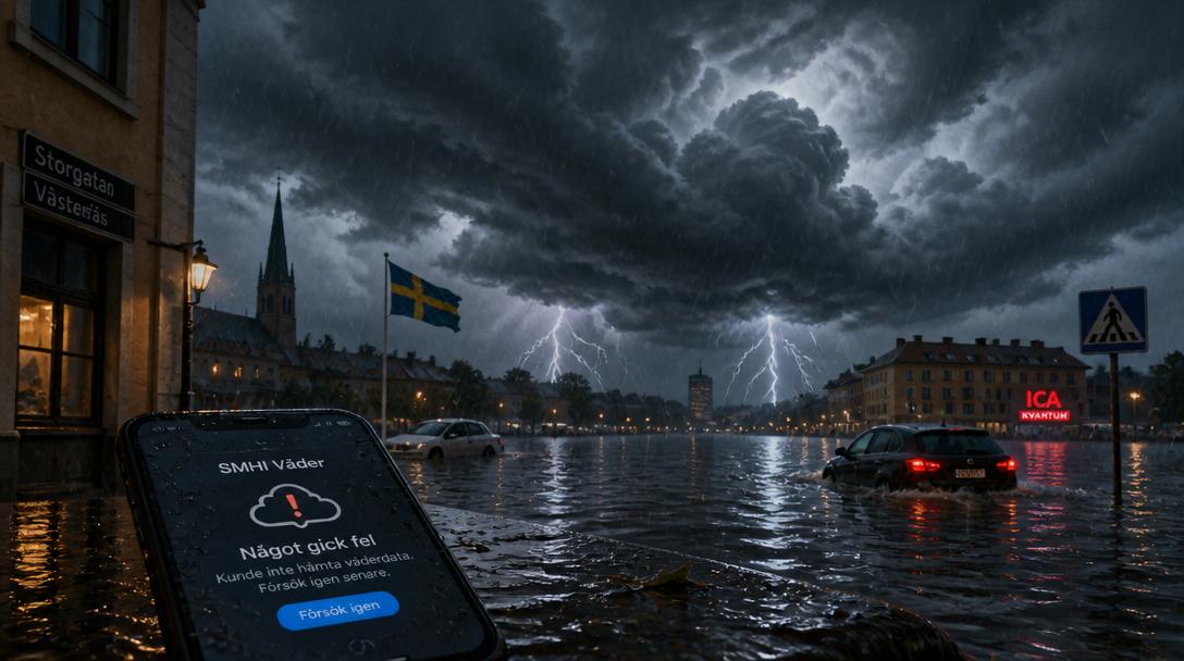 SMHI:s app slutar fungera mitt under åskoväder
