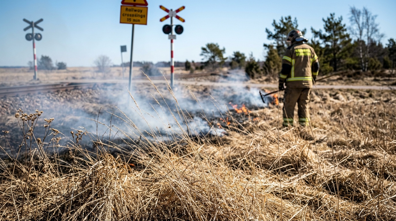 SMHI utfärdar 5 gräsbrandsvarningar, tågtrafik stoppades utanför Malmö