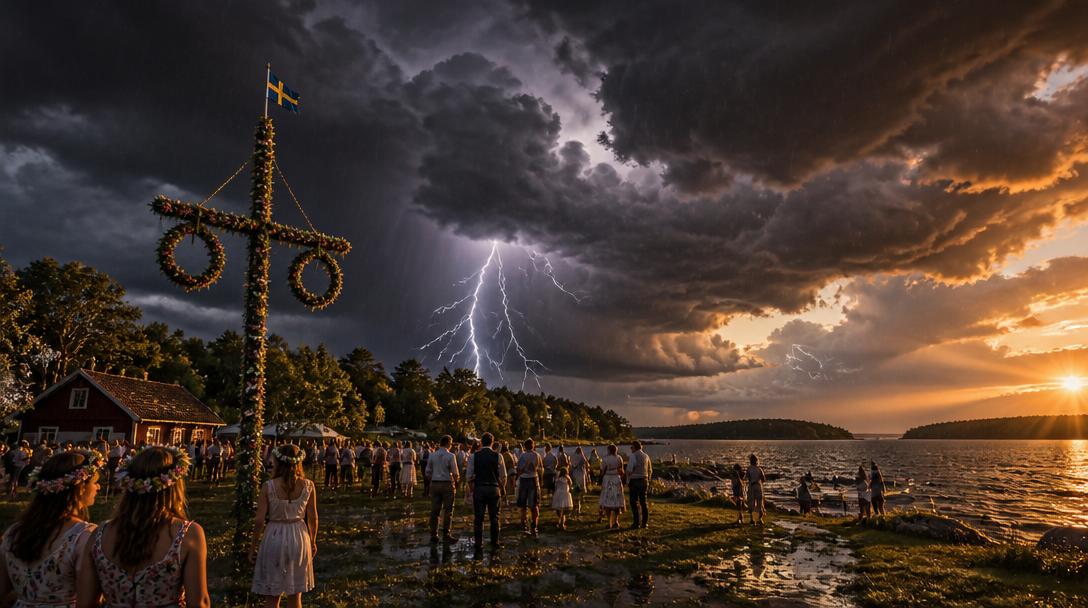 SMHI utökar åskvarning till hela Norrlandskusten på midsommar