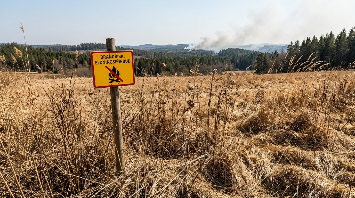 SMHI varnar för gräsbränder i södra Sverige under tisdagen