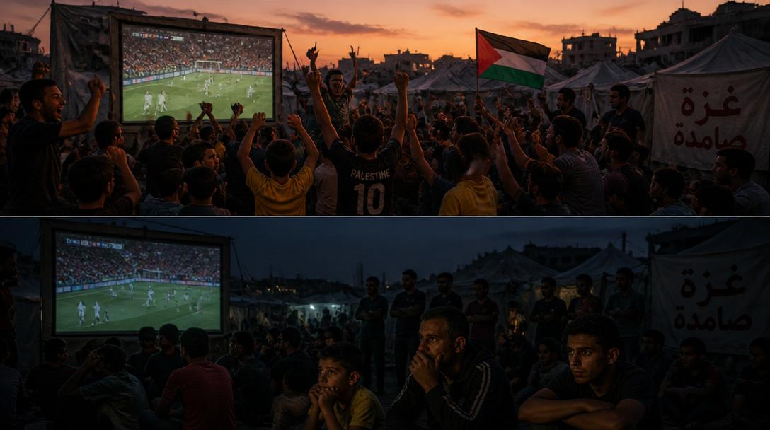 Spaniens VM-guld firades i Gaza trots krig och strömavbrott