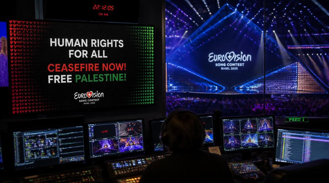 Spansk public service visade pro-palestinskt budskap i stället för Eurovisionstart