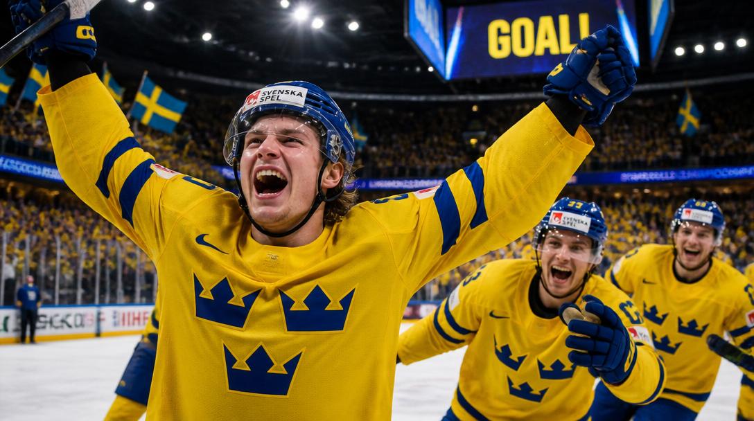 Stenberg tvåmålsskytt när Tre Kronor nollade Italien i VM