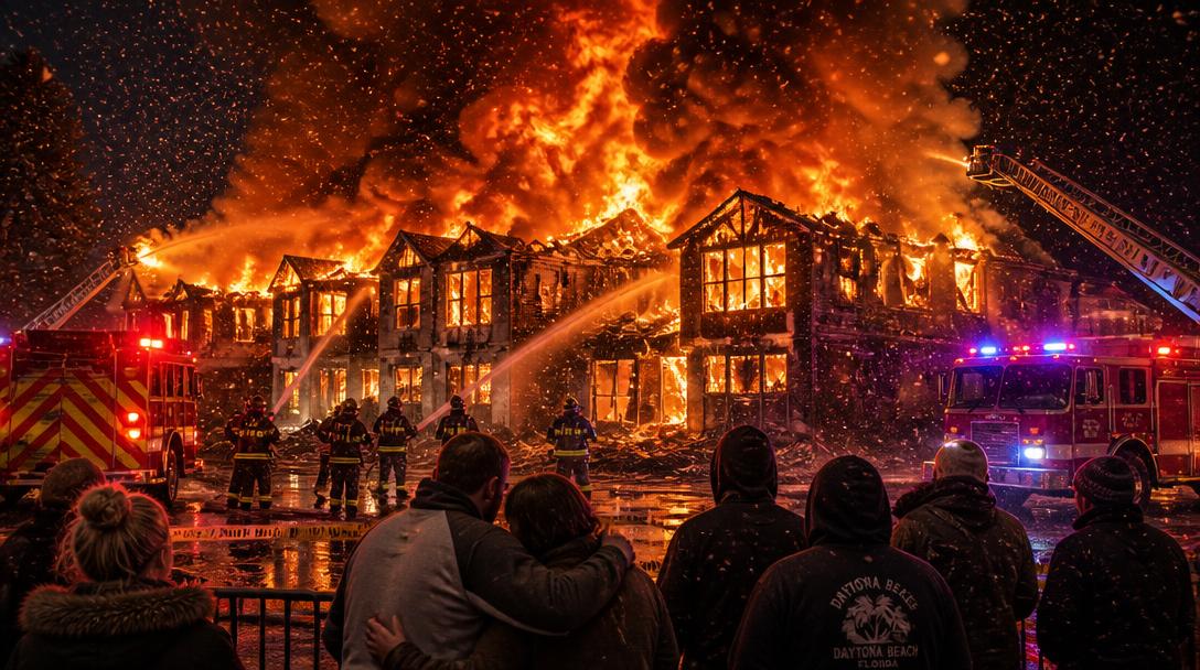 Stor radhusbrand i Arboga: tio bostäder totalförstörda