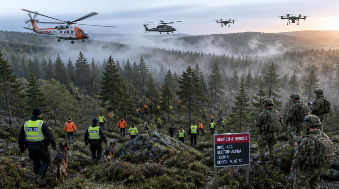 Stor sökinsats efter försvunnen 75-åring utanför Borås