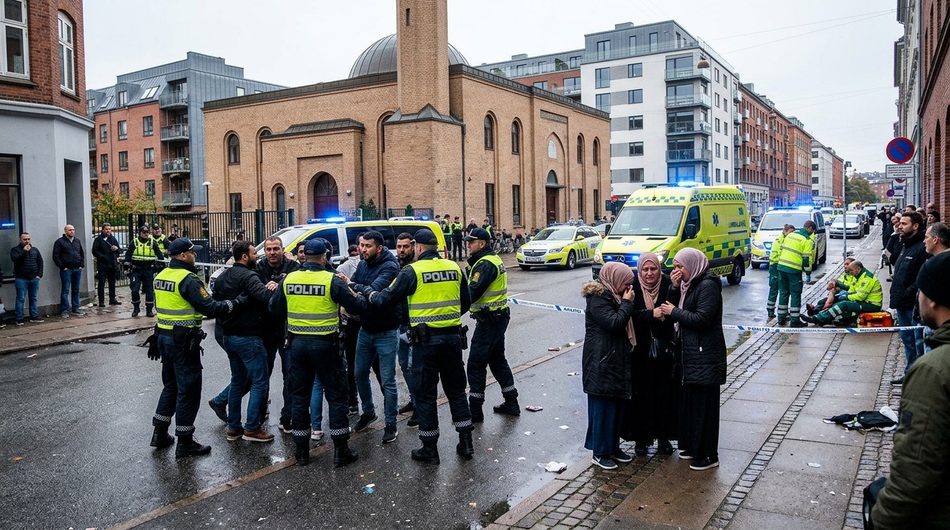 Storbråk vid moské i Västervik, tre personer skadade