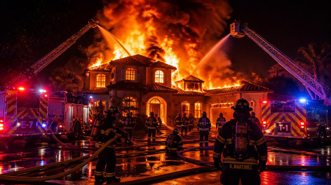 Storbrand i villa i Ljungby – man räddad ur brinnande hus