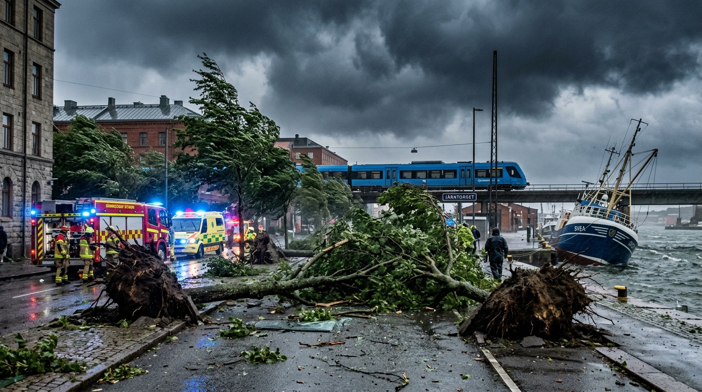 Stormen Dave tvingar SJ att ställa in alla tåg till och från Göteborg