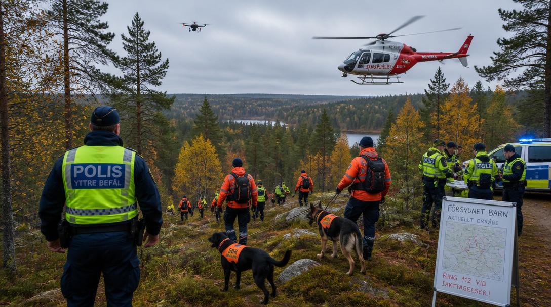 Stort sökpådrag efter försvunnen tvååring i Nordmaling