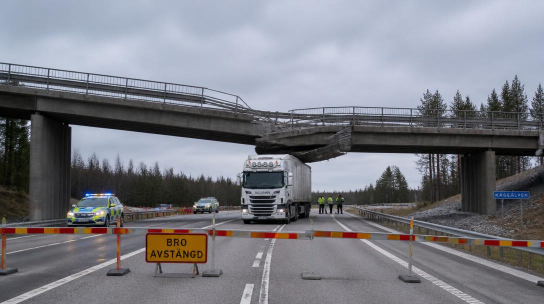 Strömsundsbron längs E45 stängd efter larm om broras