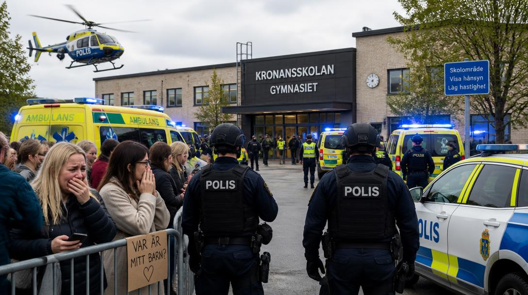 Svärdsbewäpnad man attackerade elever på gymnasieskola i Fagersta