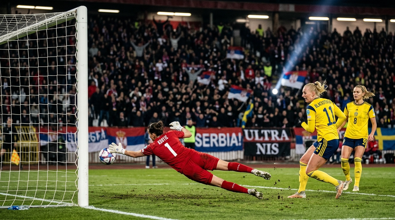 Svenska damfotbollslandslaget nollades av Serbien i VM-kvalet