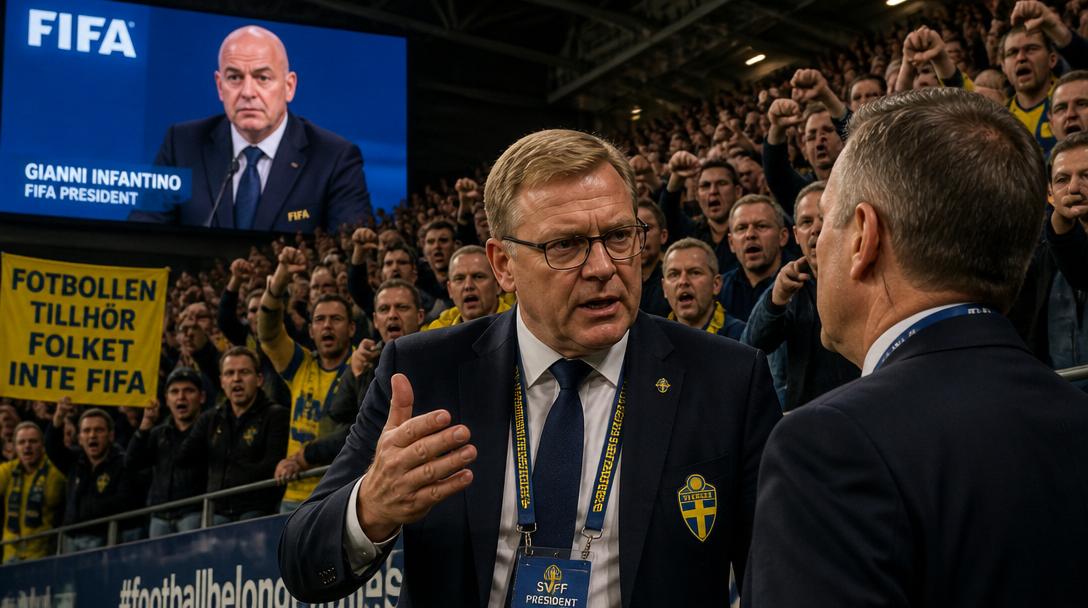 Svenska fotbollsordföranden kritiserade Infantino öga mot öga