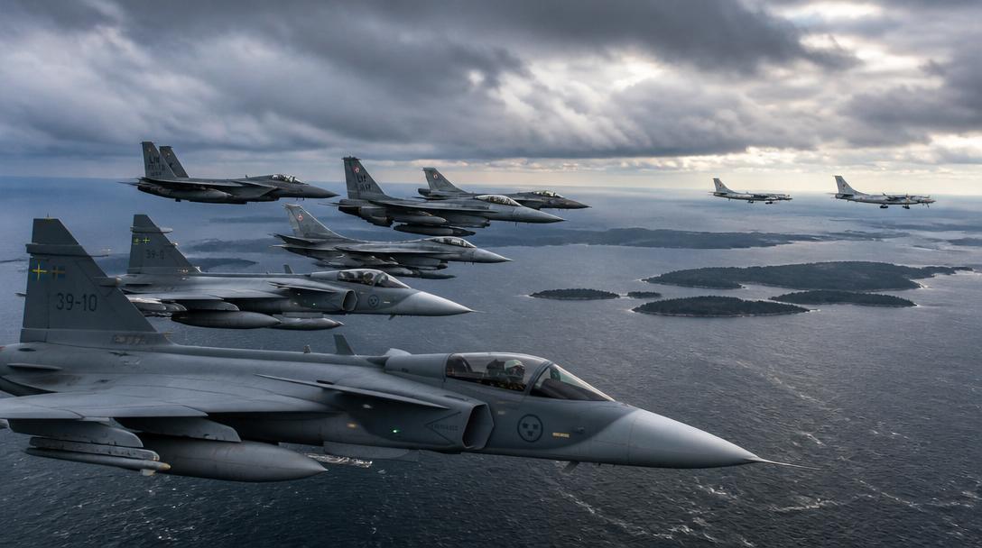Svenska Gripen-plan genomförde dubbla insatser mot ryskt stridsflyg över Östersjön