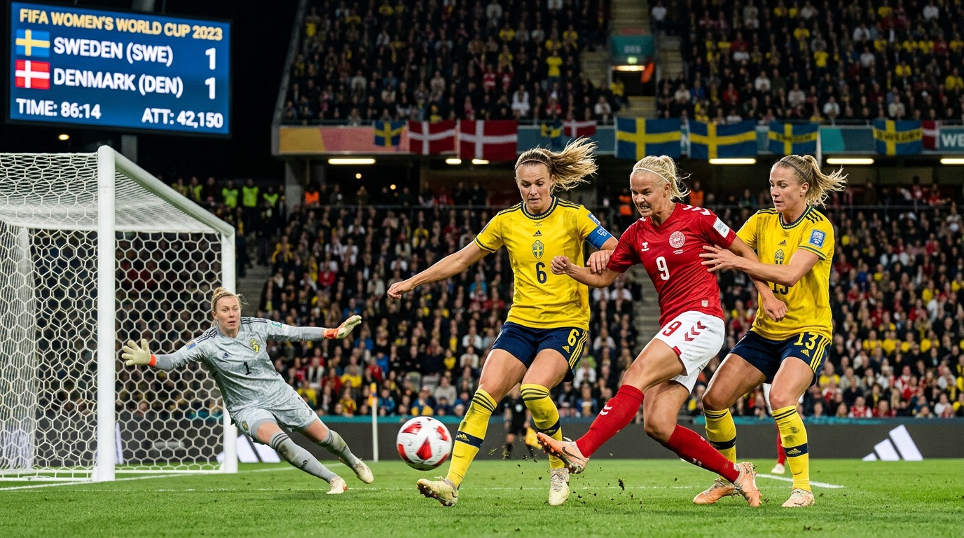 Sverige förlorade mot Danmark på tilläggstid, trots dominans under 90 minuter