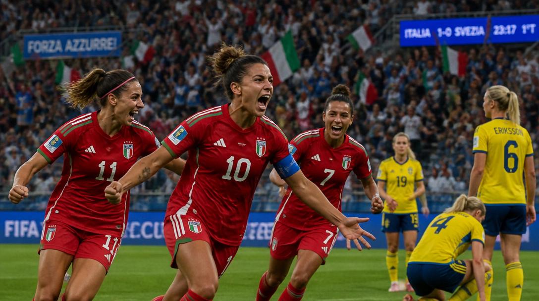 Sverige förlörar första halvlek mot Italien med 0–2 i VM-kvalet