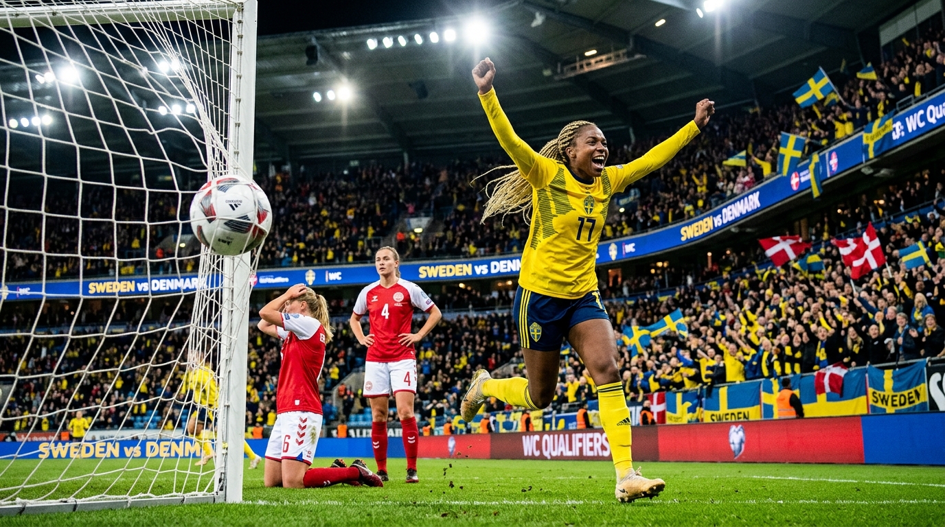 Sverige och Danmark kvitterar i VM-kvalet, 1–1 i Göteborg