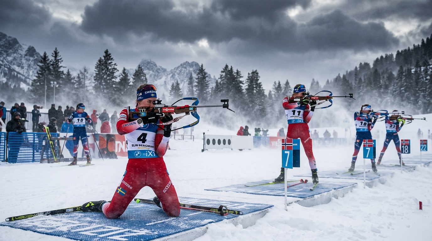 Sverige tvåa i stökig singelmixedstafett, Frankrike diskades