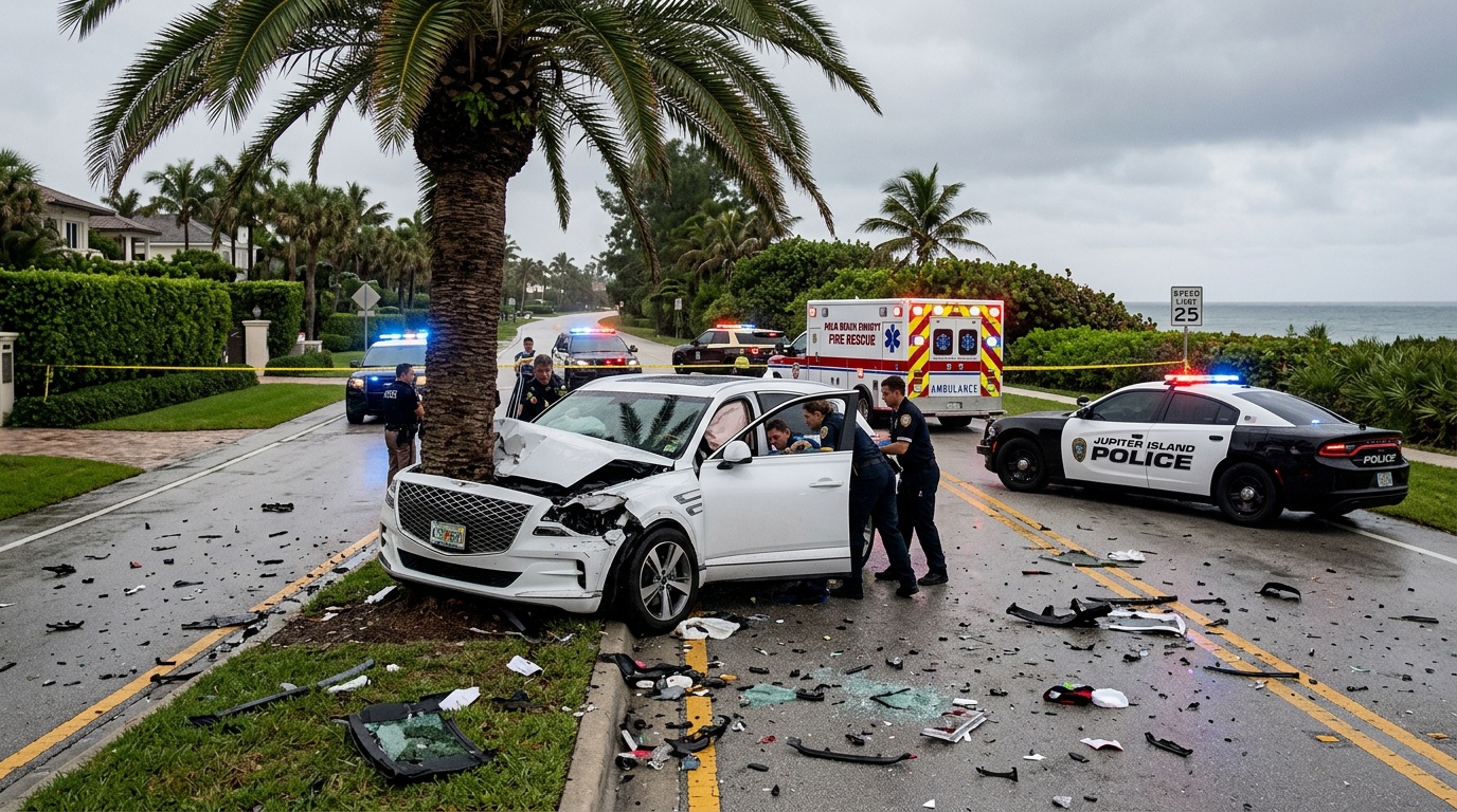 Tiger Woods inblandad i bilolycka i Florida, voltade med Range Rover