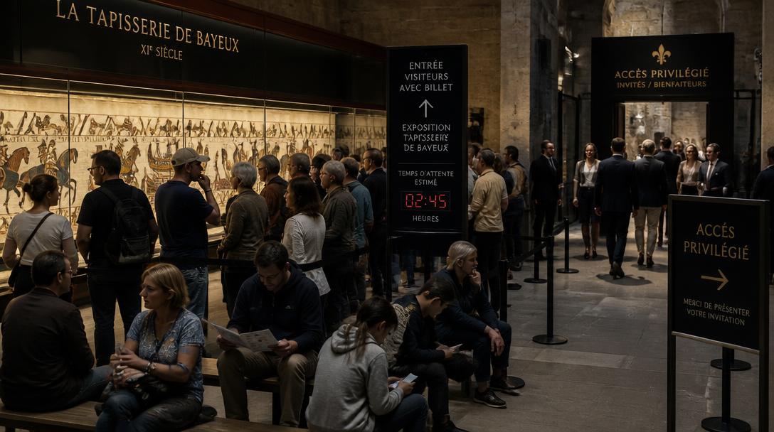 Timslånga köer och klasskamp om Bayeuxtapeten på British Museum