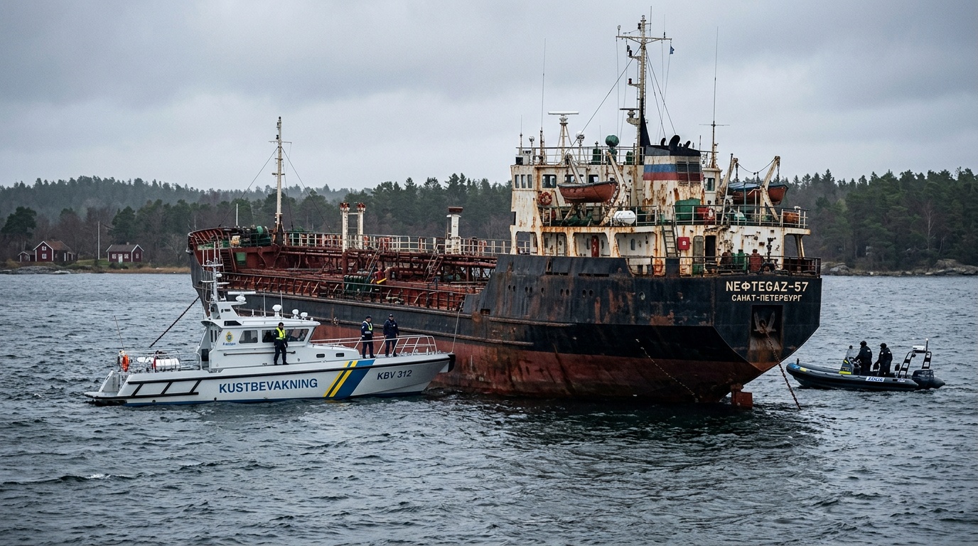 Tio ryssar bland besättningen på bordade tankern Sea Owl 1