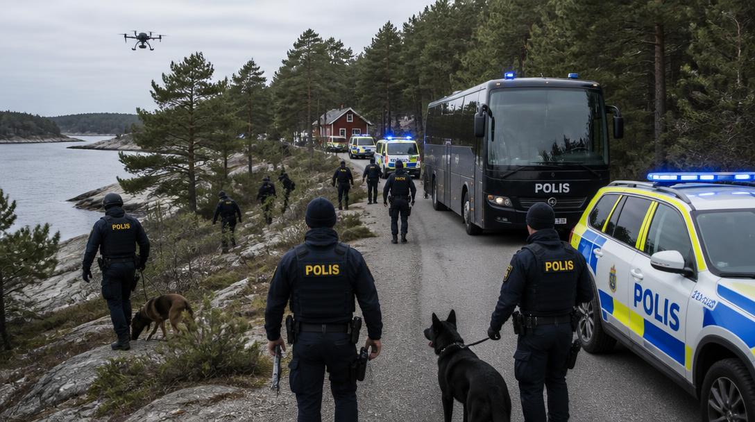 Tiotals poliser tillbaka på skärgårdsö efter misstänkt mord