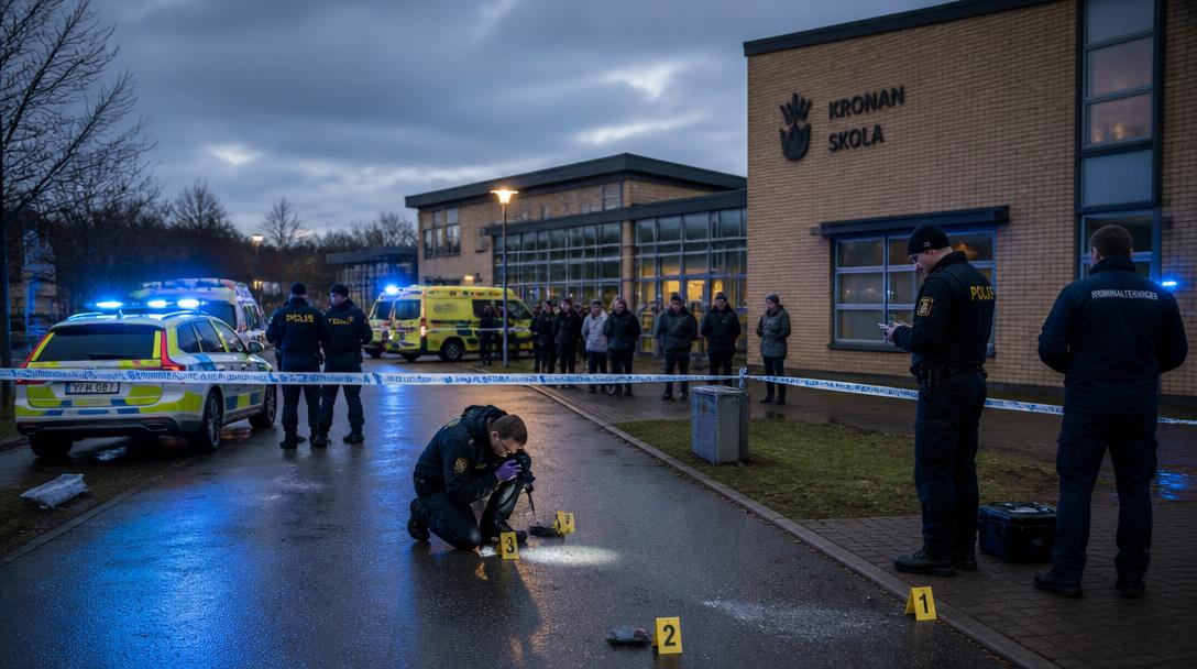 Tre gripna efter skjutning vid skola i Södertälje, två under 15 år