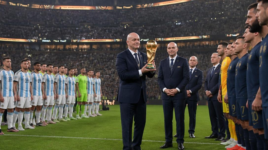 Trump delar ut VM-pokalen i finalen mellan Spanien och Argentina