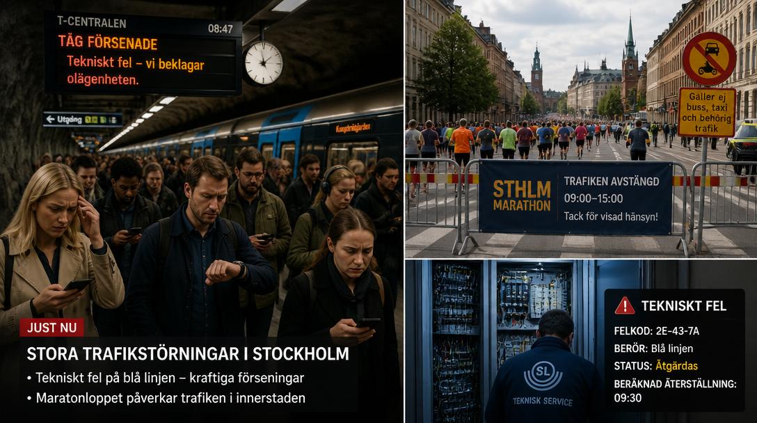 Tunnelbanestörningar i Stockholm kan dröja till måndag