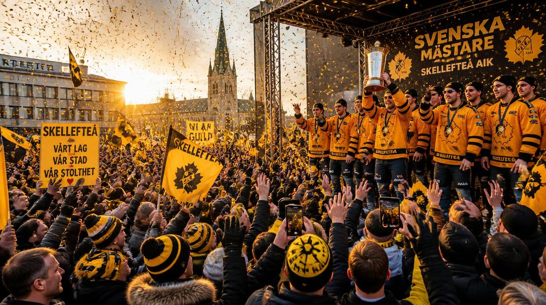 Tusentals firade Skellefteå AIK:s SM-guld på hemmaplan