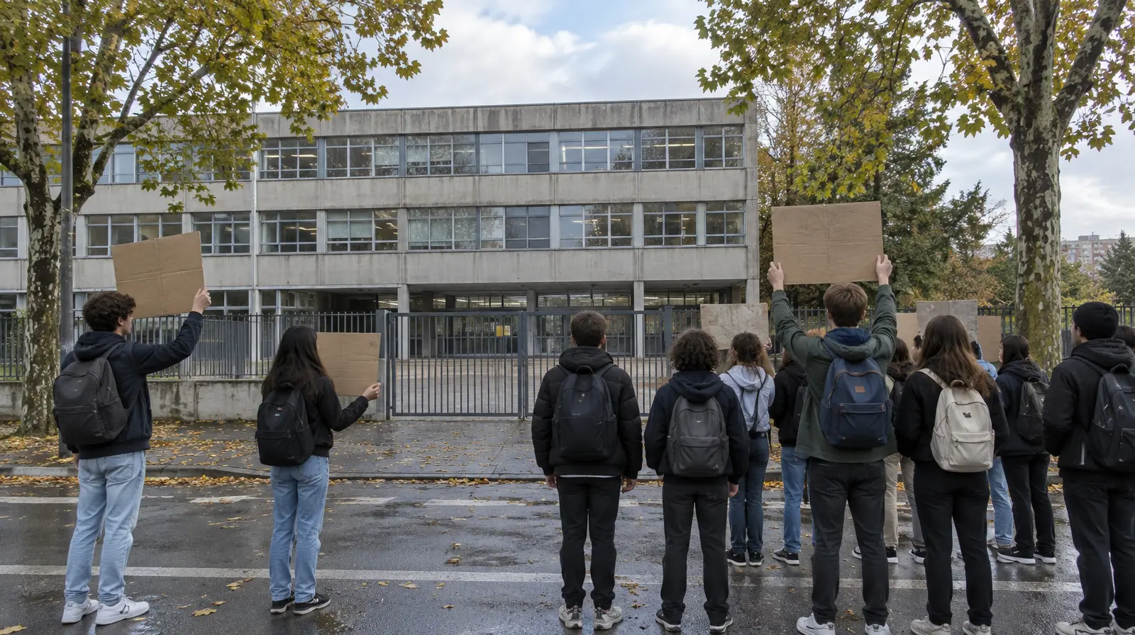 Tusentals franska gymnasieelever demonstrerar mot dåliga skolförhållanden
