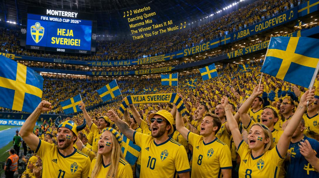 Tusentals svenska VM-fans färgade Monterrey i blågult inför öppningsmatchen