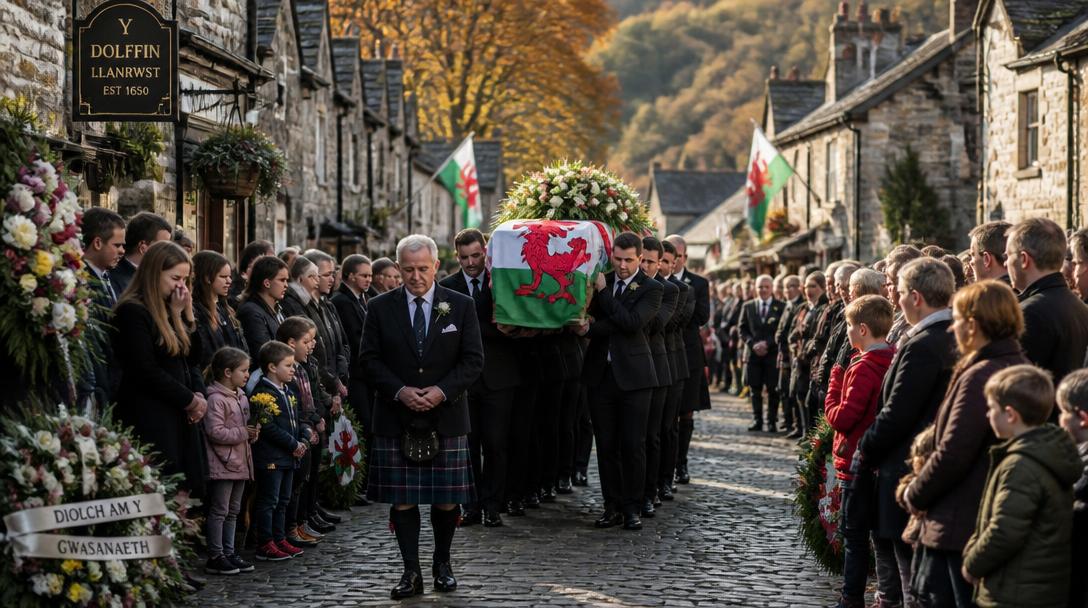 Tusentals tog farväl av Bonnie Tyler i hennes hemby i Wales